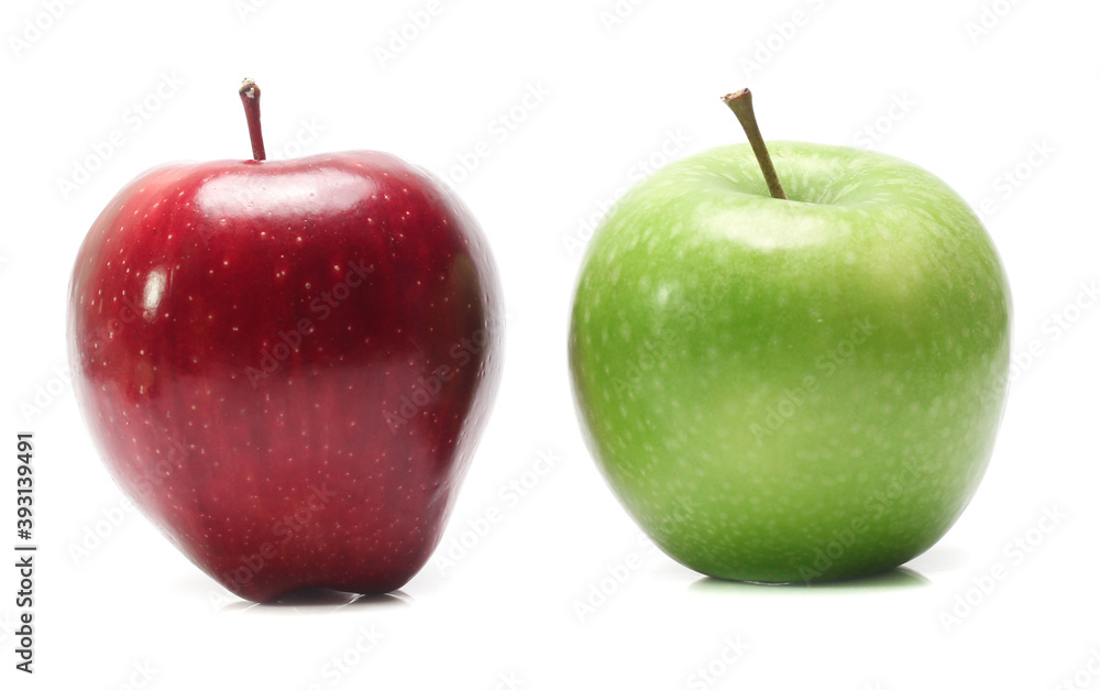 Green and red apple isolated on white background Green and red apple isolated on white background