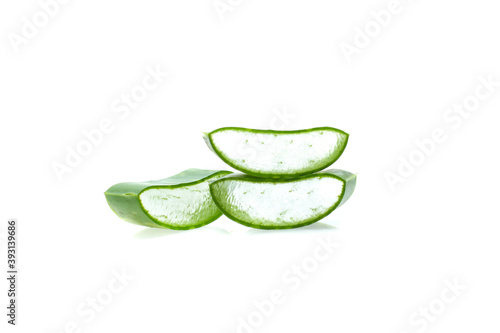 Aloe sliced, isolated on a white background