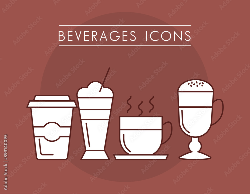 set of coffee beverages icons set of coffee beverages icons
