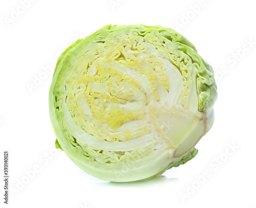 green cabbage on white background © Poramet
