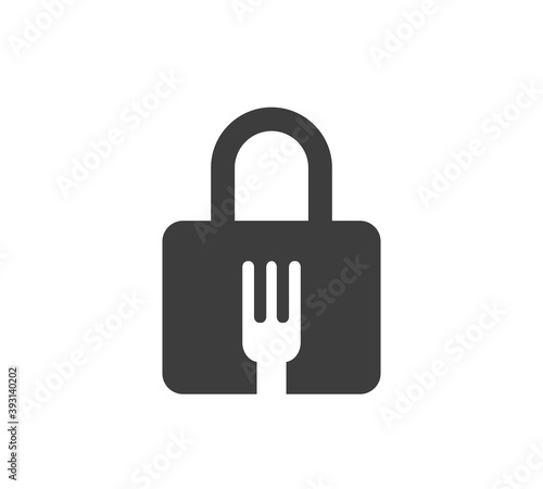 Food Security Lock Icon. Logo Design Element. Food Safety icon. Vector