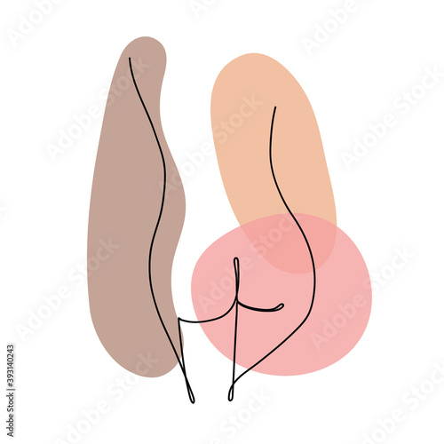 Abstract image with a black line of a body.