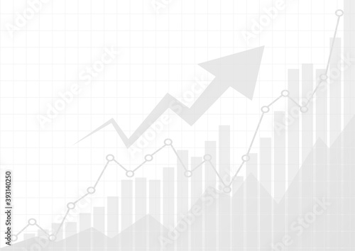 Vector : Increase gray business graphs on white background