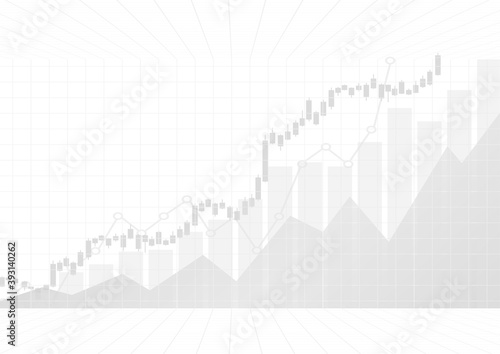 Vector : Increase gray business graphs on white background