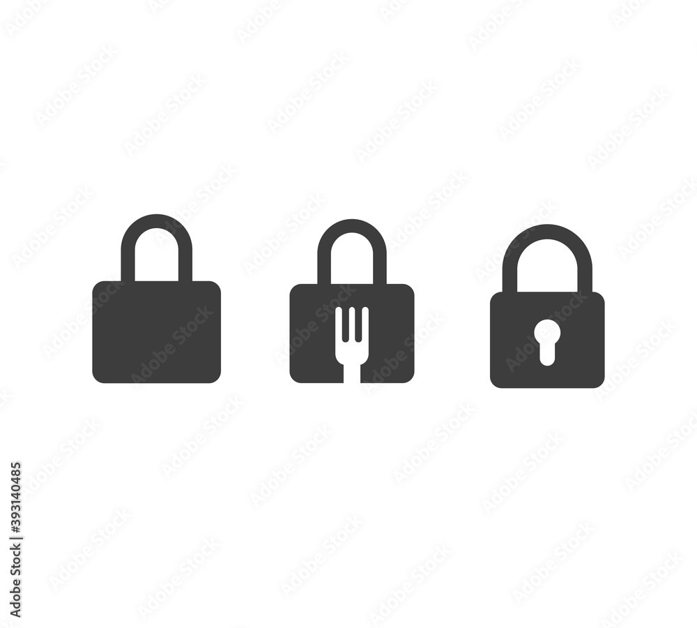 Lock Icon set. Logo Design Element. simple lock icon. food lock icon. Lock Icon set. Logo Design Element. simple lock icon. food lock icon.