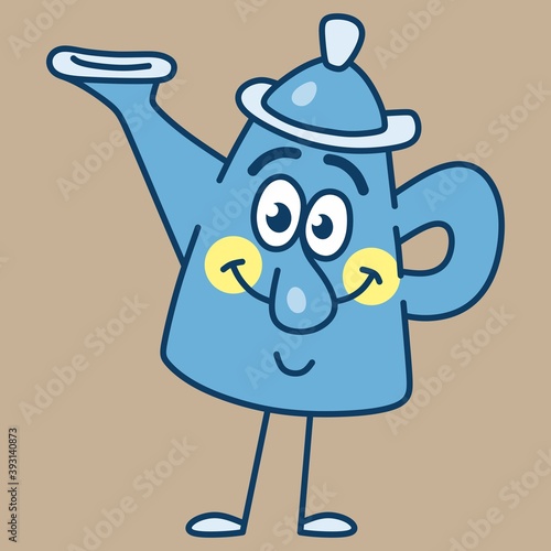 teapot with a smiling face