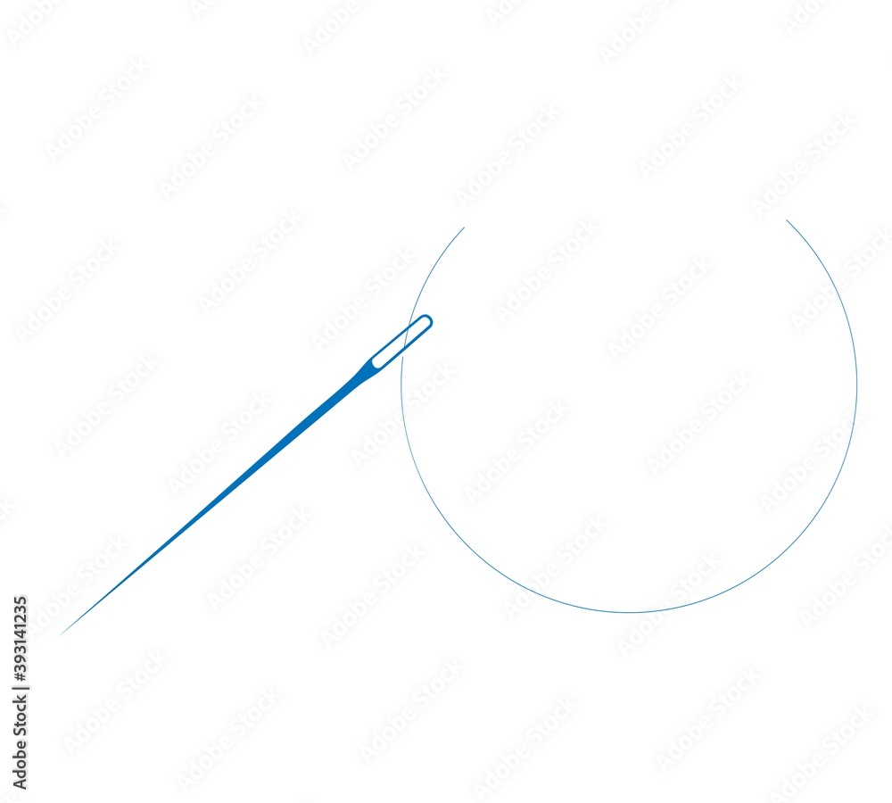 Needle with thread vector icon. Sewing concept symbol or design element Needle with thread vector icon. Sewing concept symbol or design element
