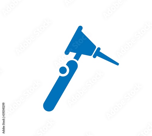 Otoscope vector icon on white background. Flat sign. Medical equipment