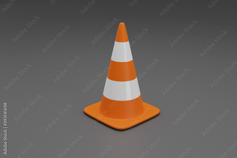 Traffic cones with white and orange stripes Traffic cones with white and orange stripes