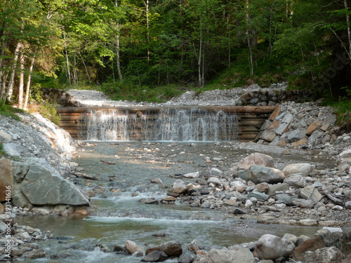 Lainbach waterfall at Lainbach valley in Bavaria, Germany photo