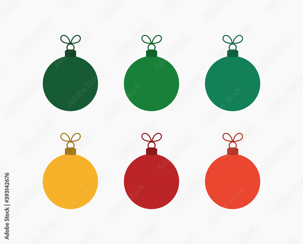Christmas baubles collection. Christmas colors palette. Christmas baubles collection. Christmas colors palette.