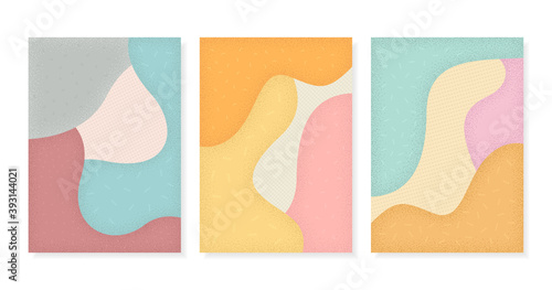 Set of memphis style texture. Collection of abstract backgrounds. Vector illustration colorful spotty pattern.