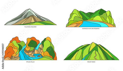 Japan landmarks or Japanese nature and landscapes
