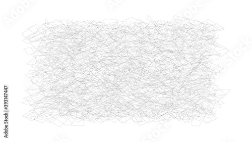 Chaotic thin pencil lines. Vector background from scribble.