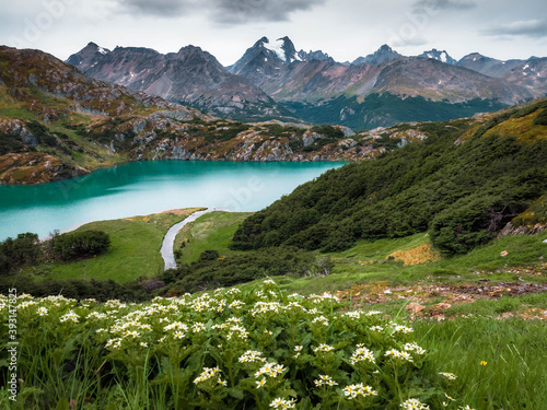 lake in the mountains Tierra del Fuego Ushuaia Argentina