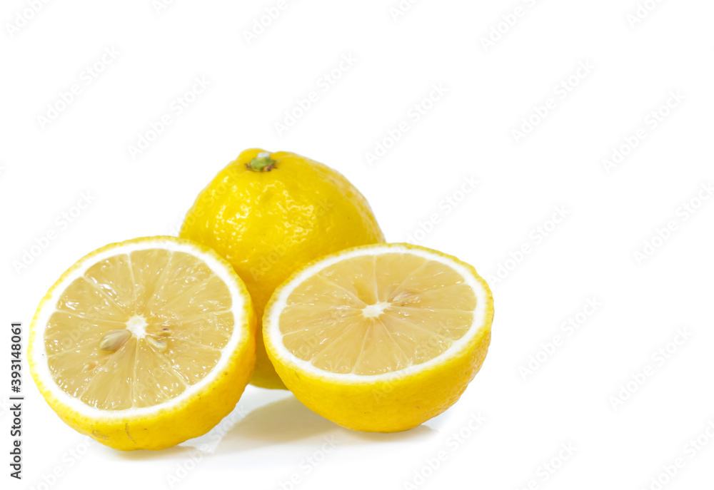 Fresh lemon isolated on white