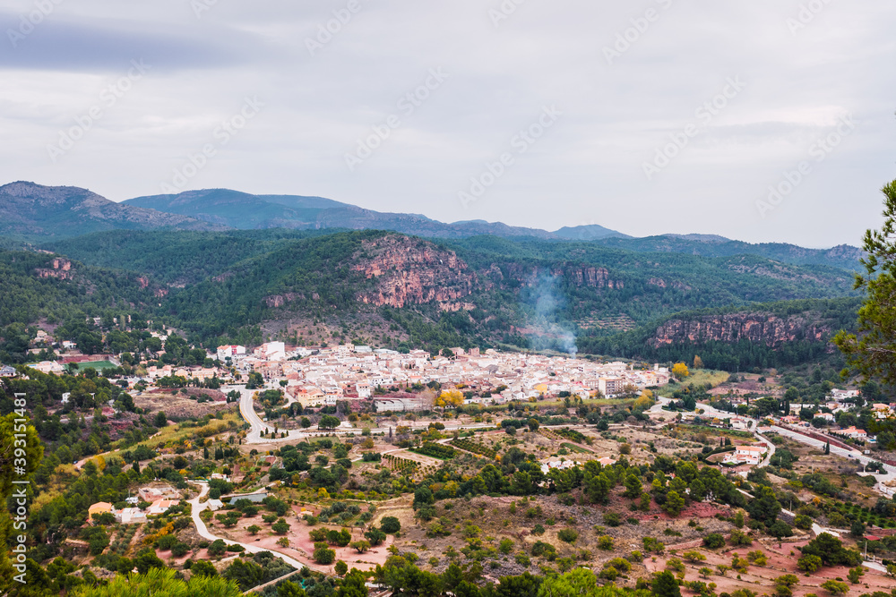 View of the mountain town of Olocau, in Valencia.
