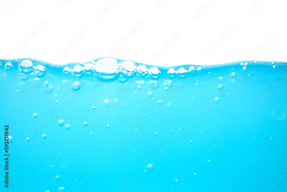 Abstract blue water splash wave surface with on white background Abstract blue water splash wave surface with on white background