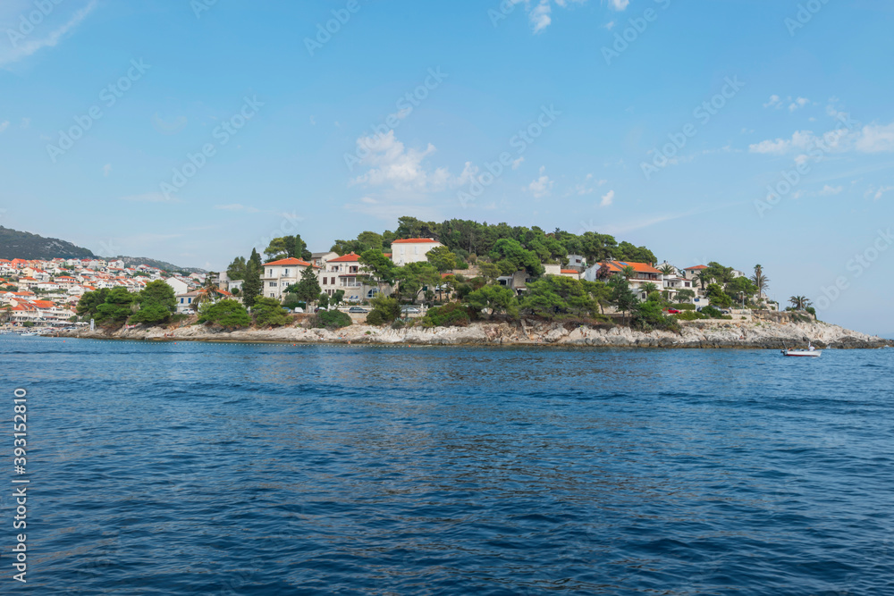 A photo of the Croatian island taken from a yacht
