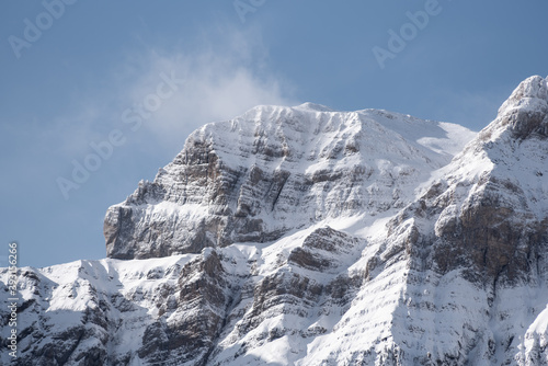 Wallpaper Mural Spectacular scenery of Pyrenees mountain range covered with snow against cloudy sky in winter Torontodigital.ca