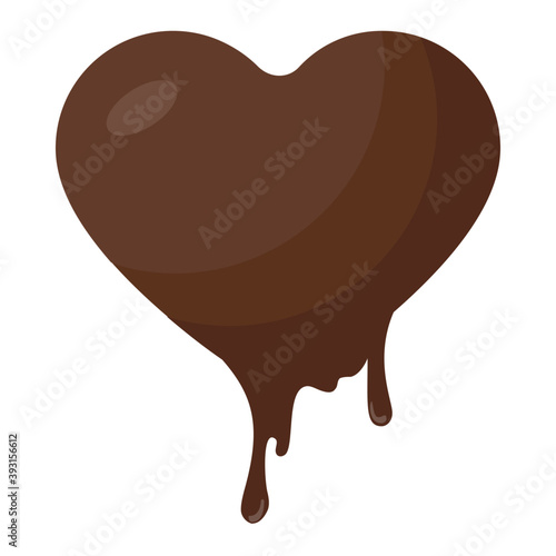 
Melted heart shaped chocolate candy 
