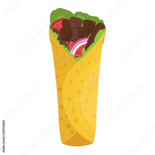 
Filling in pitta bread called shawarma
