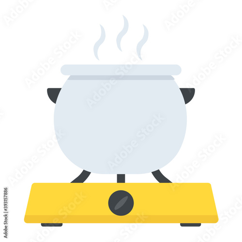 
Food pan on fire, cooking food concept
