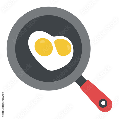 
Frying pan with double yolk egg
