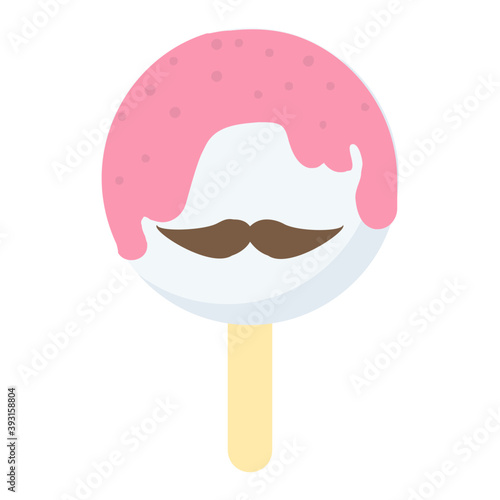 
A lollipop, sugar hard candy mounted on a stick 
