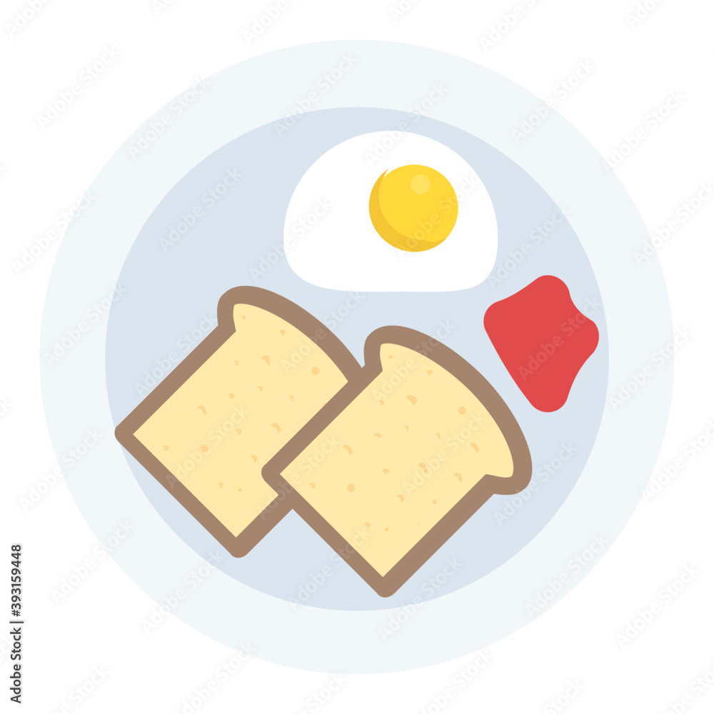 Flat icon design of fried egg for breakfast
Flat icon design of fried egg for breakfast