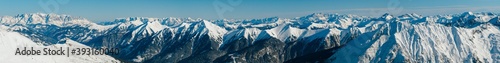 Panorama in high resolution. Winter landscape with views of the Alps in the winter sports region Bad Gastein, Austrian Alps photo