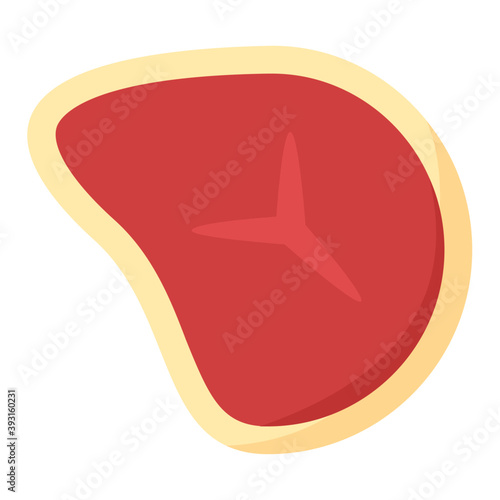 
Flat icon design of medium rare beef steak
