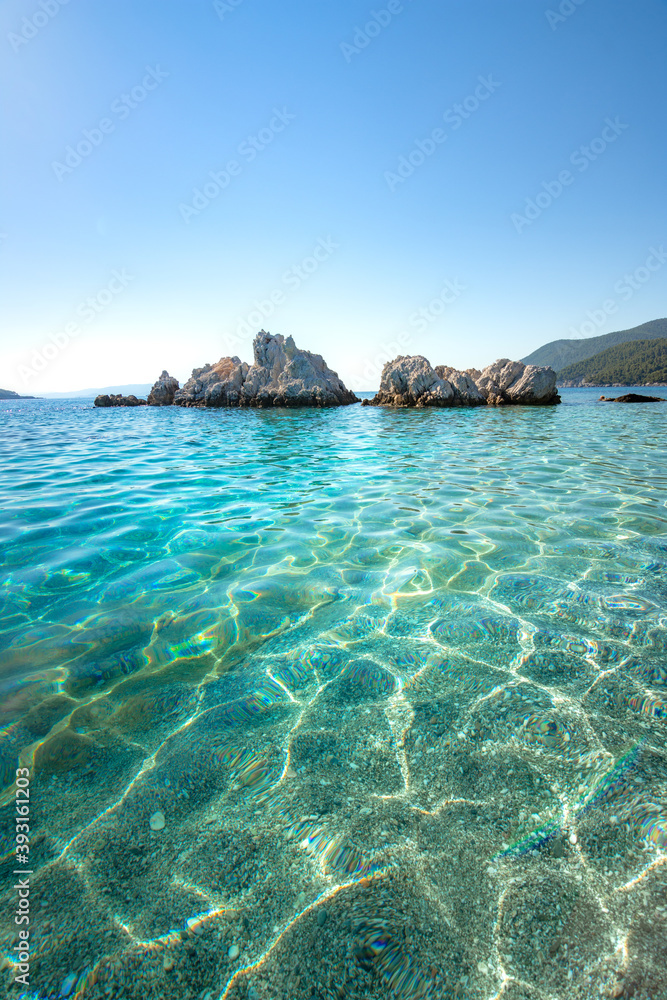 Fototapeta premium Amazing beach of Milia, Skopelos, Greece.