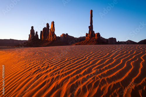 Scenic view of Totem Pole and sandstone towers photo