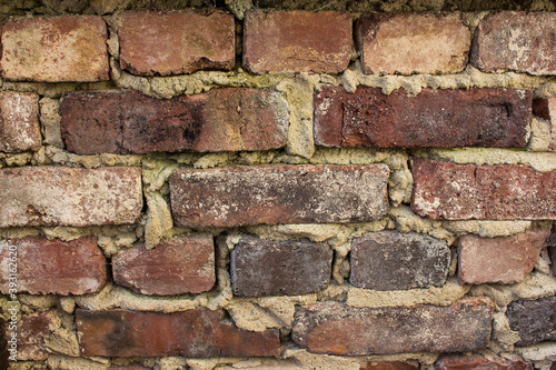 old rustic brick wall in natural colours