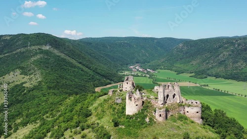 Wallpaper Mural Aerial view of castle in Turna nad Bodvou village in Slovakia Torontodigital.ca