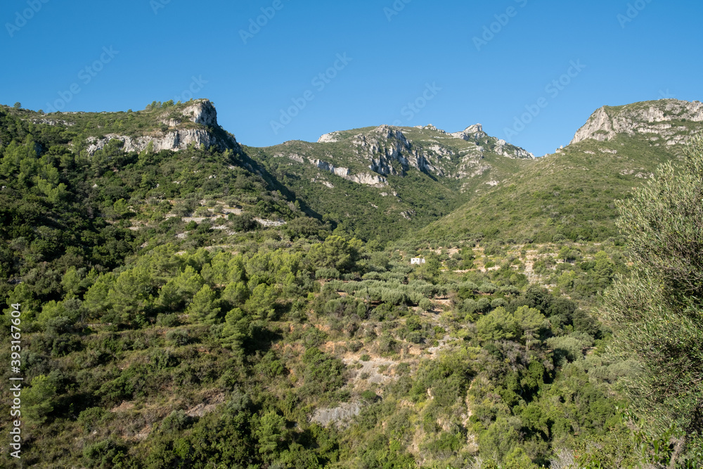 
panoramic views of the foradada natural mountain area and the sea