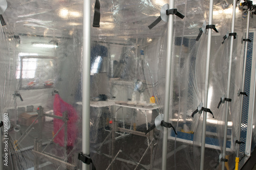 portable plastic hospital for coiv19, ebola or pandemic photo