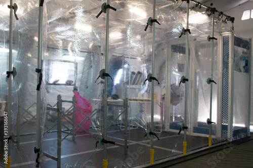portable plastic hospital for coiv19, ebola or pandemic photo