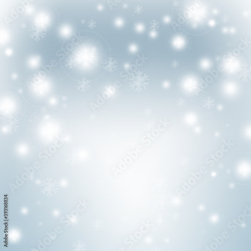 snowflakes and stars descending on background © Victoria