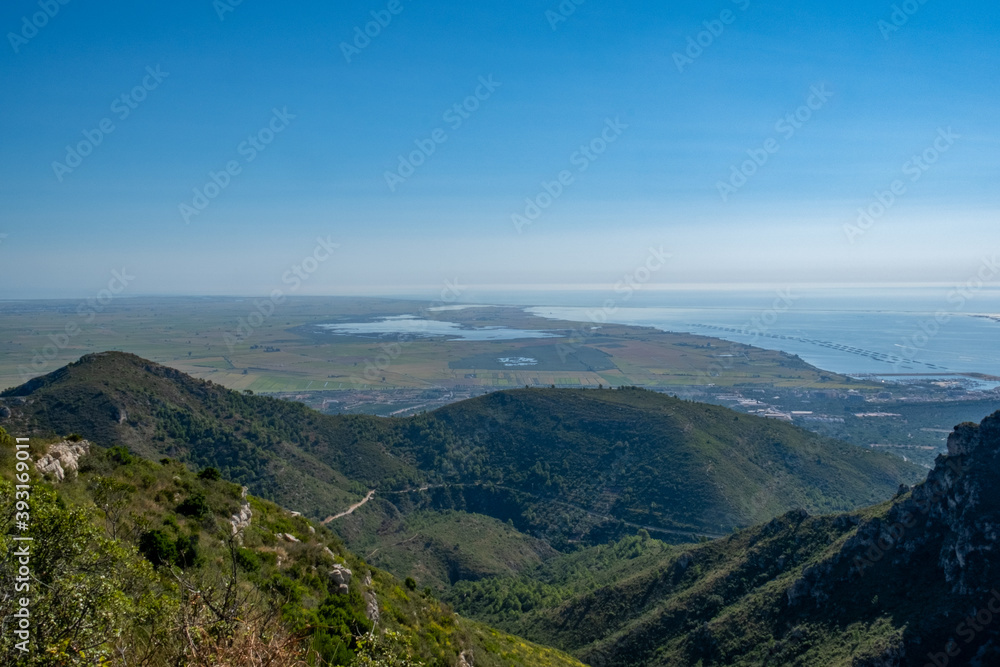 Fototapeta premium panoramic views of the foradada natural mountain area and the sea