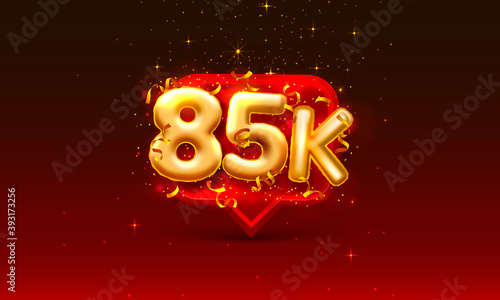 Thank you followers peoples, 85k online social group, happy banner celebrate, Vector