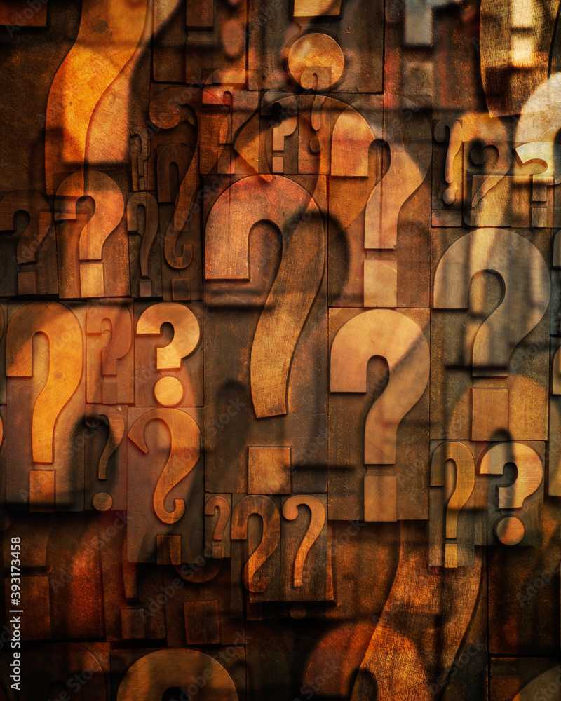 Antique printer type of all question marks Stock Photo Adobe Stock