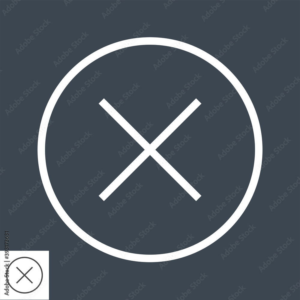 Cross Mark Thin Line Vector Icon. Flat icon isolated on the black background. Editable EPS file. Vector illustration. Cross Mark Thin Line Vector Icon. Flat icon isolated on the black background. Editable EPS file. Vector illustration.