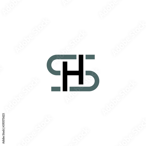 Letter SH or HS logo / icon design