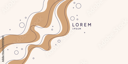 Poster with dynamic waves. Vector illustration in minimal style. Abstract background.