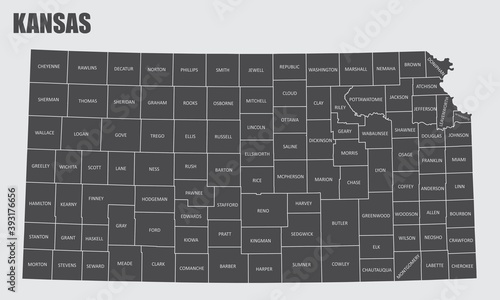 Kansas County Map photo