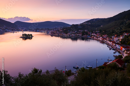 Vathy village and view of Molos Gulf in Ithaca island, Greece. photo