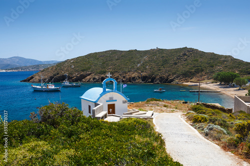 Keramidou beach on Thymaina island in Fourni Korseon, Greece. photo