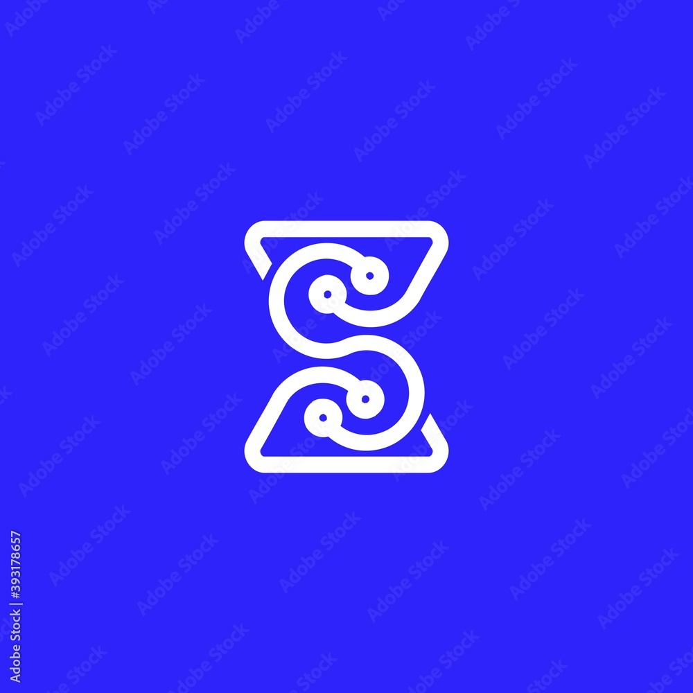 Letter S logo vector. for business and technology. blue background. design based icon template. Letter S logo vector. for business and technology. blue background. design based icon template.